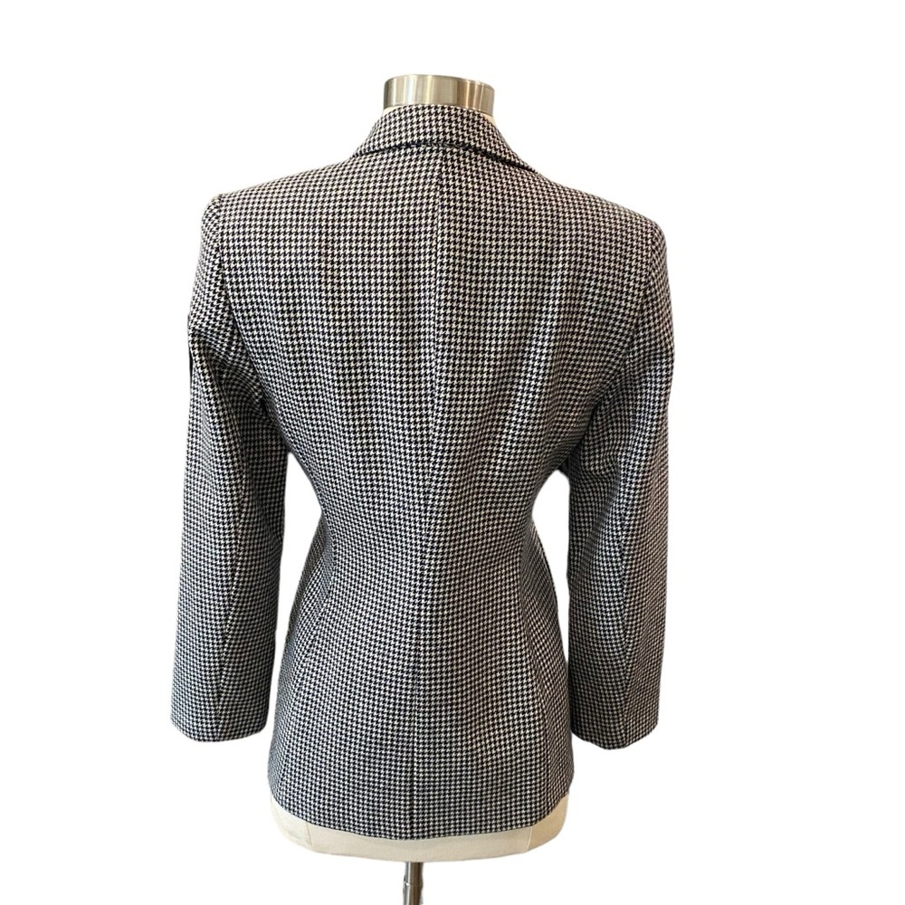 Wool Houndstooth Pattern Blazer Jacket Vintage Y2k - image 8